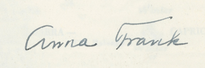 signature of Anna Frank